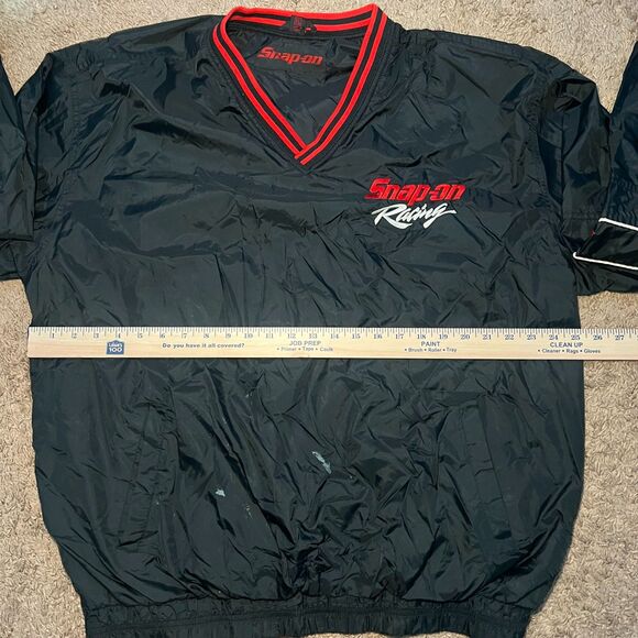 Snap On Racing Pullover Windbreaker Jacket Embroidered Black Sz XL Power Tools - Picture 4 of 7